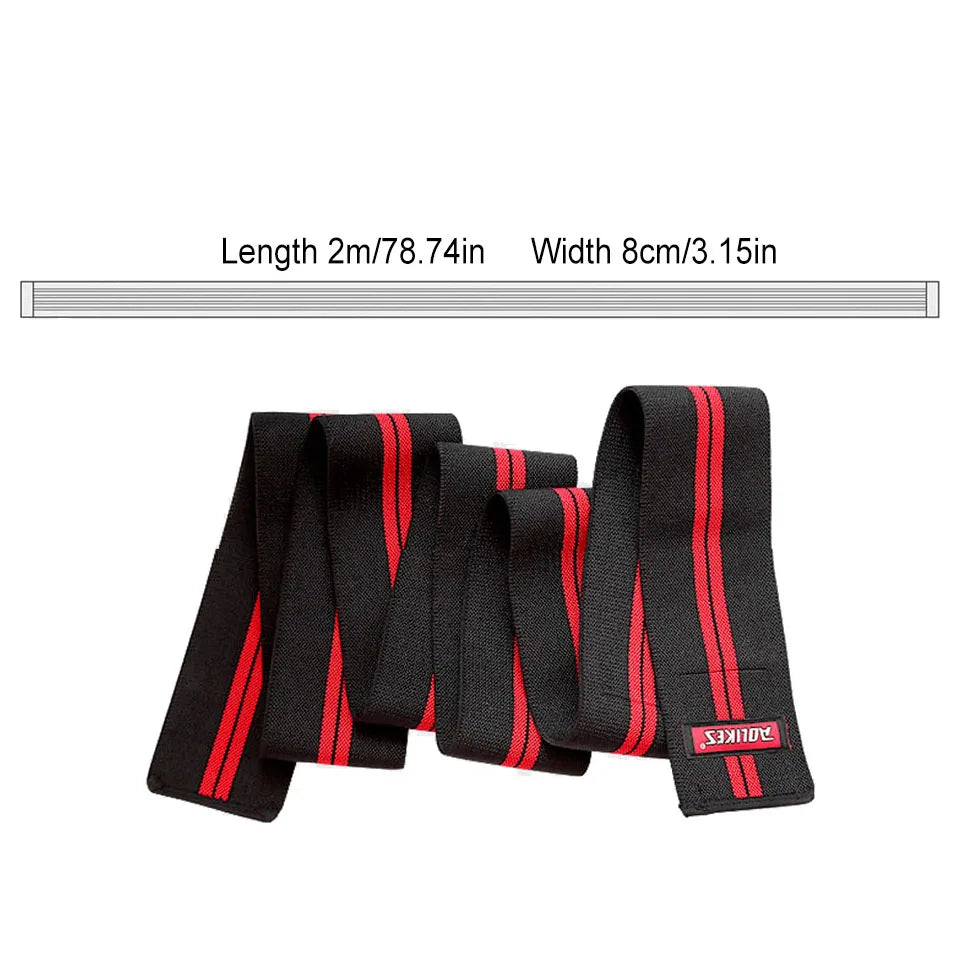 Knee Wraps (Pair) with Strap for Squats, Weightlifting, Powerlifting, Leg Press, and Cross Training-Knee Wraps for Squat