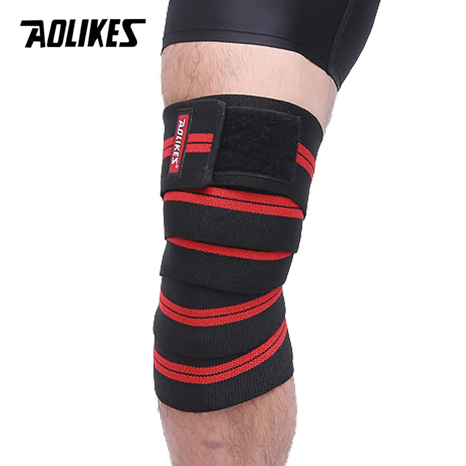 Knee Wraps (Pair) with Strap for Squats, Weightlifting, Powerlifting, Leg Press, and Cross Training-Knee Wraps for Squat